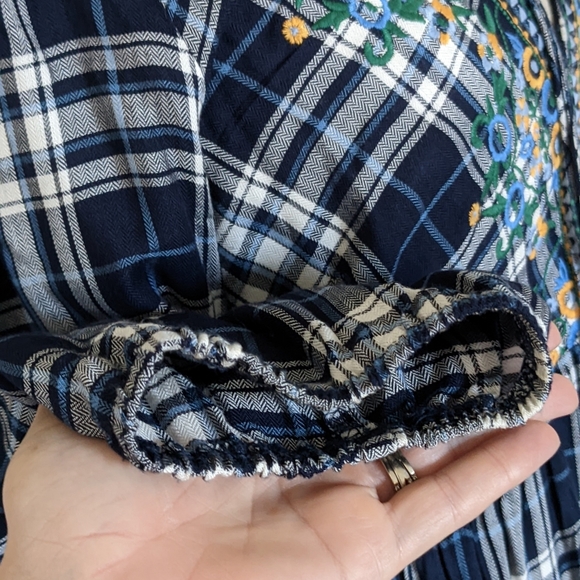 Westport Plaid Midi Dress Embroidered Floral - Picture 8 of 14